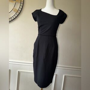 French Connection  Asymmetric Neck Crepe Sheath dress Size 4